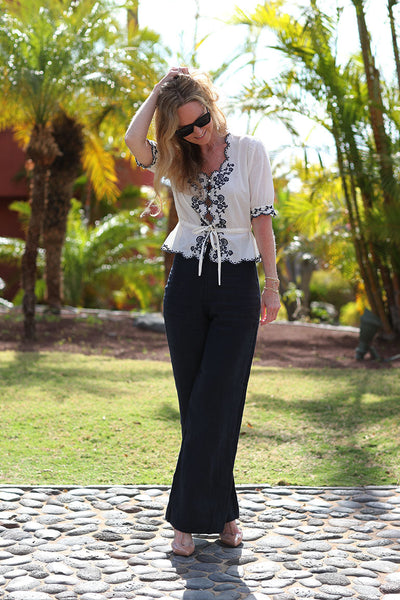 Molly linen pants navy